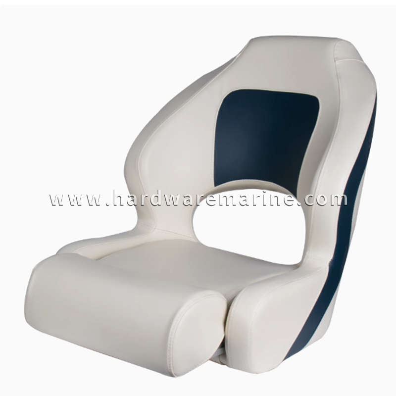 Deluxe flip-up marinesæde (beige og blå)