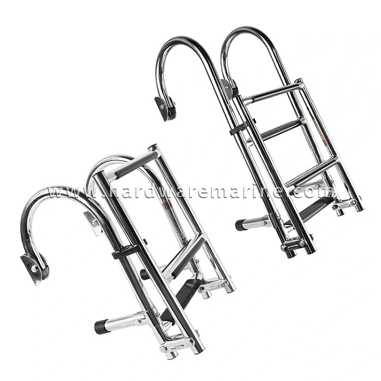 Rustfrit stål marine 2+1/2+2 trins foldning boarding stige